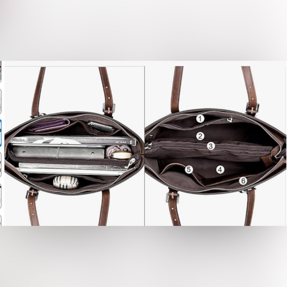 Westbronco Vegan Leather Tote Bag in Coffee Color - Picture 14 of 14